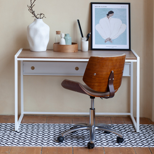 Стол письменный Rimini, белый, ЛДСП Дуб Канзас, 120*65*75 фото 3