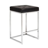 Стул полубарный SOHO, н/ж сталь, экокожа Black