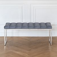 Банкетка ALBA, н/ж сталь, Light Blue, каретка