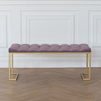 Банкетка OMEGA, золотая, Dusty Pink, каретная стяжка, 110*40*45