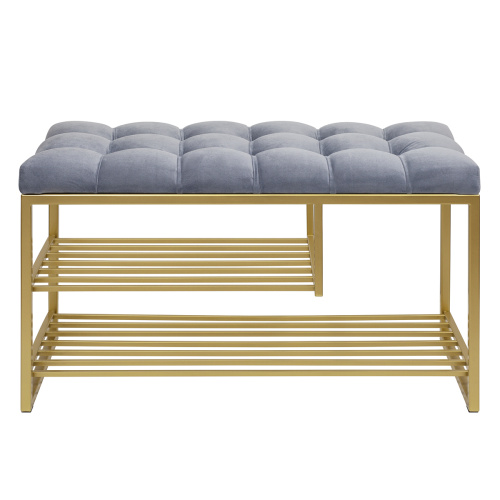 Обувница GARDA PLUS, золотая, Light Blue, каретная стяжка, 85*40*52 фото 4