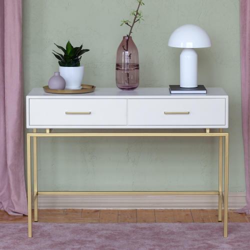 Консоль KARIN, золотая, МДФ SNOW WHITE фото 3