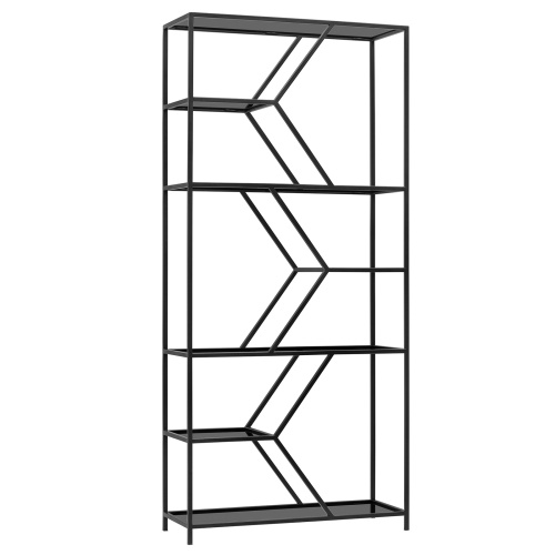 Стеллаж MALTA MINI, черный, тонированное стекло, 80*30*175