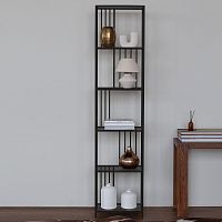 Стеллаж SOHO MINI, черный, тонированное стекло, 45*30*195