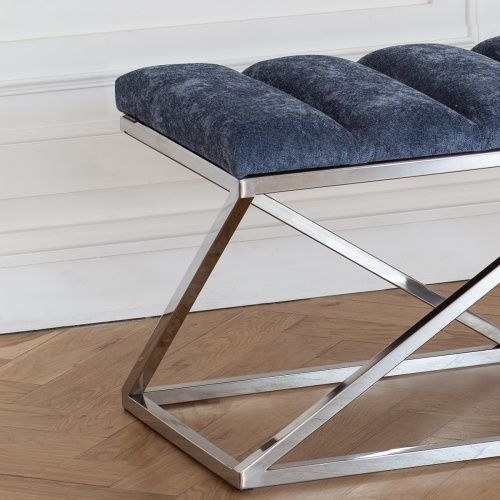 Банкетка ZUMA, н/ж сталь, Steel Blue, Bulon, 110*40*43,5 фото 3