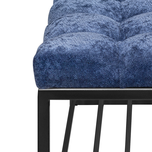 Банкетка RUBY, черная, Steel Blue, каретная стяжка, 110*40*45 фото 4