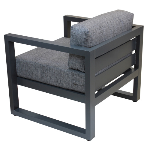 Кресло CAPRI уличное, каркас серый алюминий, обивка серый велюр фото 8