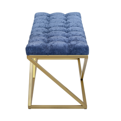 Банкетка ZUMA, золотая, Steel Blue, каретная стяжка, 110*40*45 фото 3