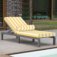 Шезлонг AMALFI,  каркас алюминий цвет LAVA, Yellow Stripes