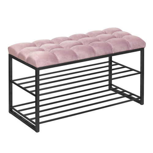 Обувница GARDA, черный, Dusty Pink, каретная стяжка, 85*40*52 фото 5