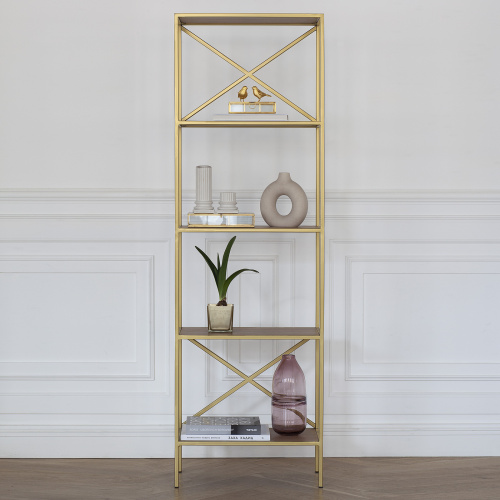 Стеллаж KARIN, золотой, ЛДСП Робиния фото 4