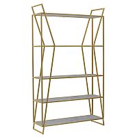 Стеллаж OSLO, золотой, ЛДСП Бетон светлый