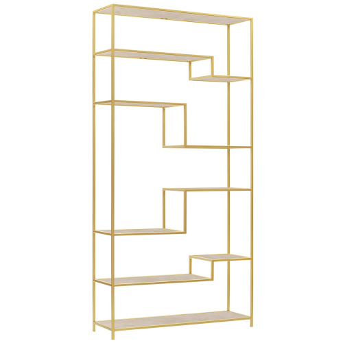 Стеллаж JAQLENE, золотой, керамика Слоновая кость, 100x30*200