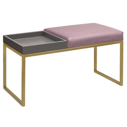 Банкетка ALBA BOX, золотая, Dusty Pink, GreyBox, 85*40*45 фото 2