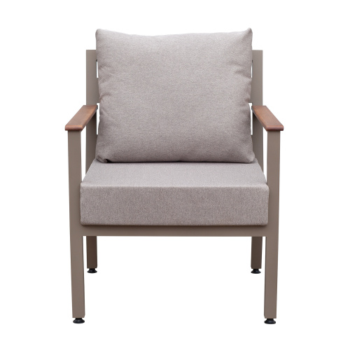 Кресло уличное SANTORINI, алюминий PECAN, рогожка BAHAMA ASH, дерево фото 8