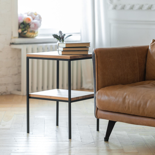 Cтолик журнальный NORMAN, черный/дуб, 40*40*60