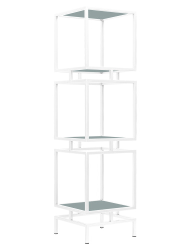 Стеллаж CUBIC-3, белый, ЛДСП Серый монументальный, 40*40*150,5 фото 4