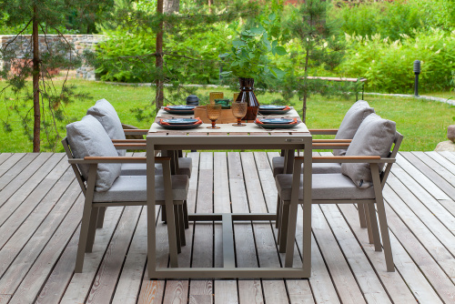 Набор садовой мебели обеденный SANTORINI: стол и 4 стула, цвет PECAN фото 4