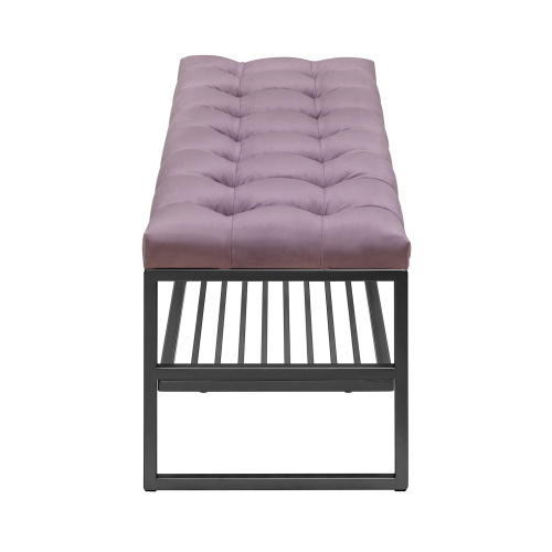 Банкетка RIMINI, черный, Dusty Pink, каретная стяжка, 110*40*45 фото 3