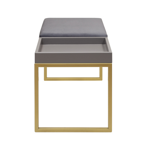 Банкетка ALBA BOX, золотая, Light Blue, GreyBox, 85*40*45 фото 6