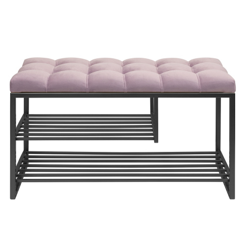 Обувница GARDA PLUS, черная, Dusty Pink, каретная стяжка, 85*40*52 фото 4