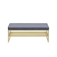 Банкетка RIMINI, золотой, Light Blue, 110*40*45