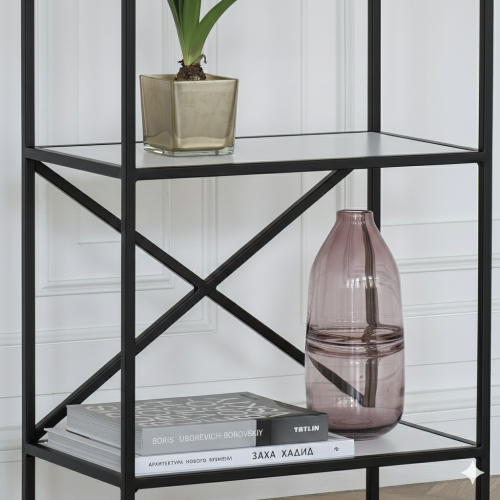 Стеллаж KARIN, черный, ЛДСП Белый фото 6