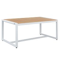 Стол уличный обеденный SANTORINI, алюминий белый, дерево, 180*98*77