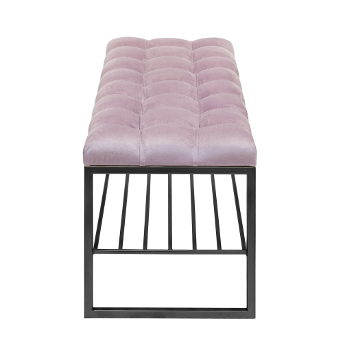 Банкетка RUBY, черная, Dusty Pink, каретная стяжка, 110*40*45 фото 8