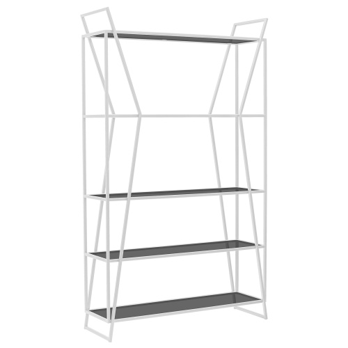 Стеллаж OSLO, белый, тонированное стекло, 100*33*171