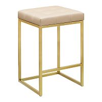 Стул полубарный SOHO, золотой, экокожа Light Beige