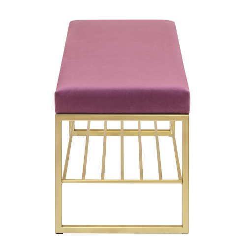 Банкетка RUBY MINI, золотой, обивка велюр, 85*40*45 фото 8