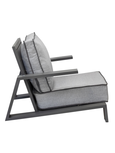 Кресло уличное KORFU, алюминий цвет LAVA, подушки JASPER GREY фото 10