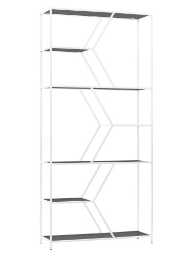 Стеллаж MALTA, белый, тонированное стекло фото 4