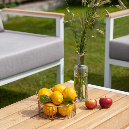 Набор садовой мебели SANTORINI диван, кресло, столик, белый цвет фото 4
