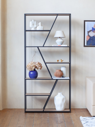 Стеллаж ARNETTA, черный, Робиния, 90*30*192 фото 4