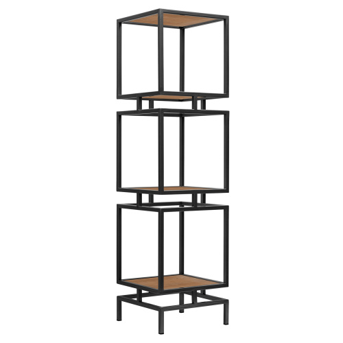 Стеллаж CUBIC-3, черный, ЛДСП Робиния, 40*40*150,5