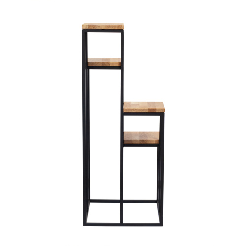 Столик подставка для цветов TORI, под 4 кашпо, черный, столешницы дуб фото 3