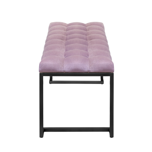 Банкетка OMEGA, черная, Dusty Pink, каретная стяжка, 110*40*45 фото 9