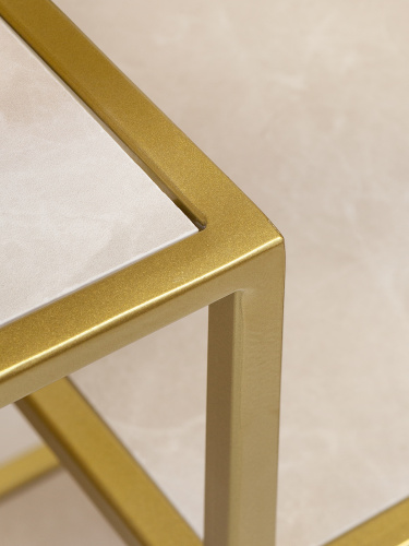 Стеллаж JAQLENE, золотой, керамика Слоновая кость, 100x30*200 фото 9