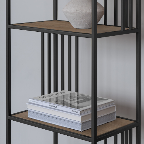 Стеллаж SOHO MINI, черный, ЛДСП Дуб Каселла, 45*30*195 фото 6