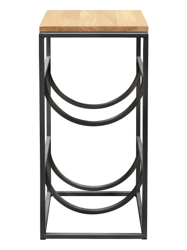 Подставка для 2 бутылок, со столиком из дуба, черная фото 6