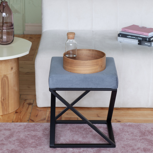 Пуф Chelsea, черный, Light Blue, 40*40*45 фото 2