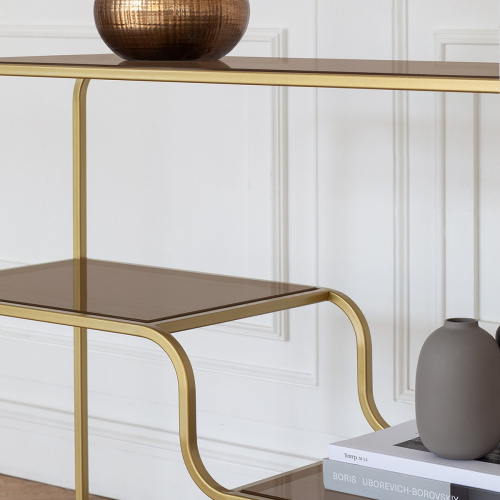 Консоль SIENA, золотая, бронзовое стекло, 100*35*81 фото 2