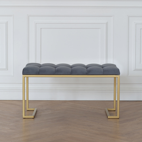 Банкетка OMEGA MINI, золотая, Mouse Grey, каретка фото 4