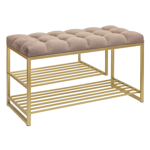 Обувница GARDA PLUS, золотая, Mocco, каретная стяжка, 85*40*52