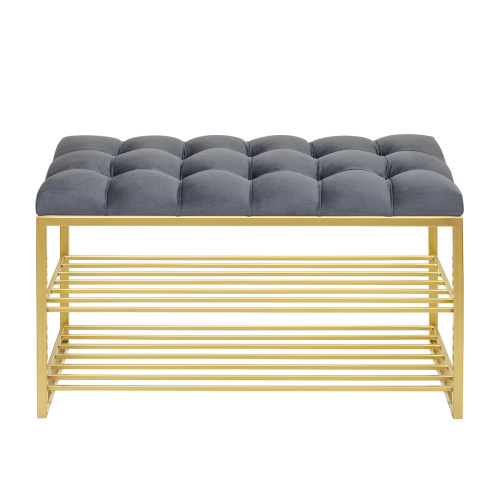 Обувница GARDA, золотая, Mouse Grey, каретная стяжка фото 2