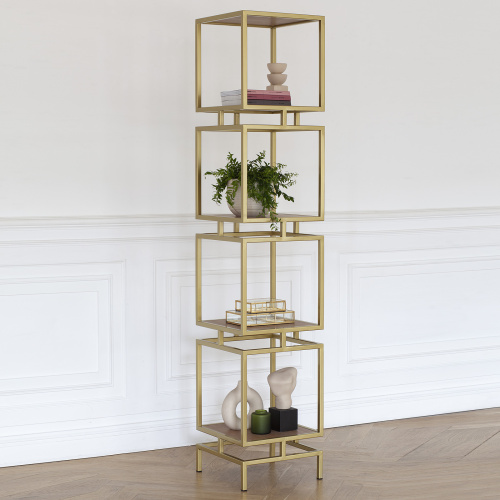 Стеллаж CUBIC-4, золотой, ЛДСП Робиния фото 2