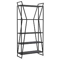 Стеллаж OSLO MINI, черный, ЛДСП Бетон темный