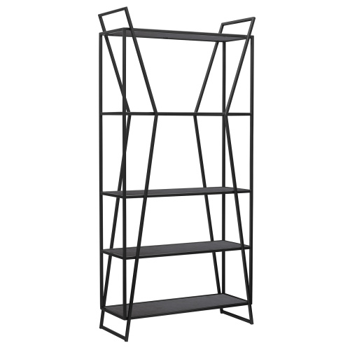 Стеллаж OSLO MINI, черный, ЛДСП Бетон темный, 80*33*171